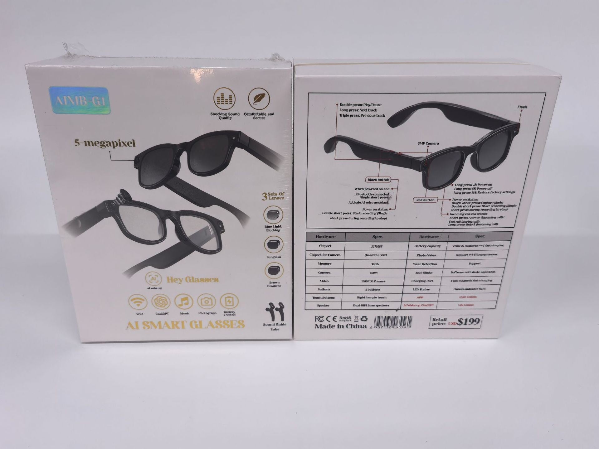 AI Camera Glasses with Voice Translation