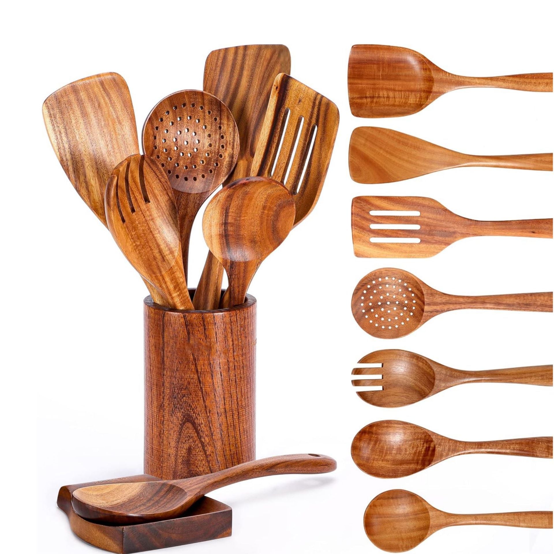 Acacia Wood Kitchen Utensil Set